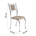 Ver imagem 6 de Mesa de Jantar 4 Cadeira Cromadas Tampo Vidro Estilo Moderno:Bege 222/419