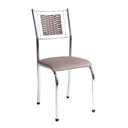 Ver imagem 3 de Mesa de Jantar 4 Cadeira Cromadas Tampo Vidro Estilo Moderno:Bege 222/419