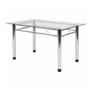 Ver imagem 4 de Mesa de Jantar 4 Cadeira Cromadas Tampo Vidro Estilo Moderno:Bege 222/419