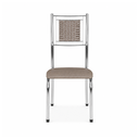 Ver imagem 2 de Mesa de Jantar 4 Cadeira Cromadas Tampo Vidro Estilo Moderno:Bege 222/419