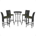 Ver imagem 1 de Mesa Bistro e 4 Banquetas Roma Preta Corda Náutica 13 Trama Original