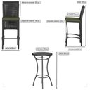 Ver imagem 2 de Mesa Bistro e 4 Banquetas Roma Preta Corda Náutica 13 Trama Original