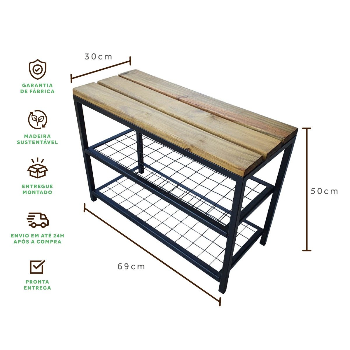 Sapateira Banco Strassis Design Sd-5001-69 Preta - 5