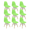 Kit 9 Cadeiras Charles Eames Eiffel Wood Design Verde Claro - 3