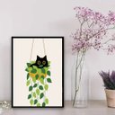 Ver imagem 2 de Quadro Gatinho no Vaso de Planta 24x18cm:madeira Branca