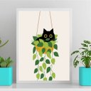 Ver imagem 1 de Quadro Gatinho no Vaso de Planta 24x18cm:madeira Branca