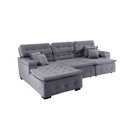 Ver imagem 3 de Sofá Orlando 2.80x1.90m com Chaise, Retrátil e Reclinável - Chumbo