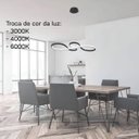 Ver imagem 4 de Lustre Pendente Moderno 75cm Led 47w 3 Cores de Luz Bivolt Preto