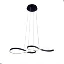 Ver imagem 1 de Lustre Pendente Moderno 75cm Led 47w 3 Cores de Luz Bivolt Preto