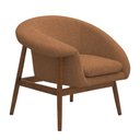 Ver imagem 1 de Poltrona Decorativa Yumi Base Madeira Braço Direito Bouclé Terracota - Nexta Casa