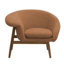 Ver imagem 3 de Poltrona Decorativa Yumi Base Madeira Braço Direito Bouclé Terracota - Nexta Casa