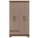 Ver imagem 2 de Guarda Roupa Casal 103cm 4 Portas Lipion Nogueira/Cappuccino a02 - Mpozenato