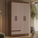 Ver imagem 1 de Guarda Roupa Casal 103cm 4 Portas Lipion Nogueira/Cappuccino a02 - Mpozenato
