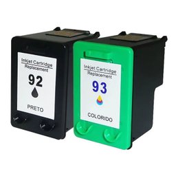 Kit Cartucho de Tinta Compatível 92 e 93 para HP PSC1510 C3180 C3100 D4100 1507 5440 2570 1510 3180  - 1