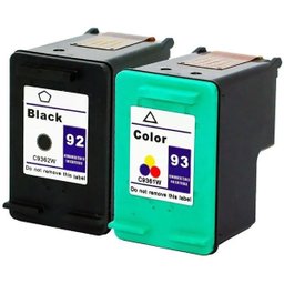 Kit Cartucho de Tinta Compatível 92 e 93 para HP PSC1510 C3180 C3100 D4100 1507 5440 2570 1510 3180  - 2