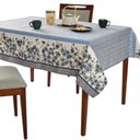 Ver imagem 1 de Toalha de Mesa Quadrada 4 Lugares Lepper Pop 1,40x1,40m Algodão Poliéster Floral Azul Oriente