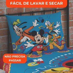 Jogo de Cama Infantil Lepper Mickey Solteiro 2 Peças Estampado Azul - 6