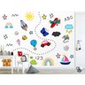 Adesivo de Parede Painel Elementos Brinquedos Tema Infantil - 1