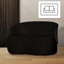 Ver imagem 6 de Namoradeira Poltrona 2 Lugares Bia Composê Veludo com Corino Cor:preto