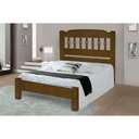 Ver imagem 1 de Cama Queen Size Roma de Madeira Maciça Angelim Pedra/tauari - Cor Imbuia
