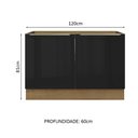 Ver imagem 3 de Balcão Gabinete de Pia Madesa Lux 120 cm 2 Portas (Sem Tampo) Rustic/Preto