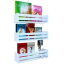 Ver imagem 2 de Nicho Para Livros Criança Estante De Quarto De Bebê 3un 40cm