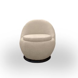 Poltrona Giratória para Sala Orgânica Confortável e Reforçada Bouclé - 1
