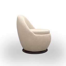 Poltrona Giratória para Sala Orgânica Confortável e Reforçada Bouclé - 5