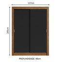 Ver imagem 3 de Guarda-Roupa Solteiro Madesa Dallas Plus 2 Portas de Correr 4 Gavetas Rustic/Preto Cor:Rustic/Preto