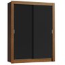 Guarda-Roupa Solteiro Madesa Dallas Plus 2 Portas de Correr 4 Gavetas Rustic/Preto Cor:Rustic/Preto - 2