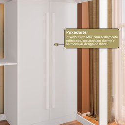 Cama Alta Office Adulto com Escrivaninha e Roupeiro Vivace Branco - 8