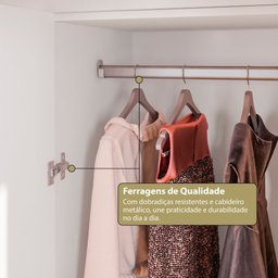Cama Alta Office Adulto com Escrivaninha e Roupeiro Vivace Branco - 7