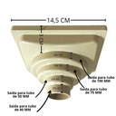 Ver imagem 3 de Ralo Aluminio Modelo 15x15 Reta com Dupla Tela e Coletor Bege Saída Adapt de 40mm até 100mm