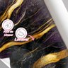 Papel de Parede Painel 3D Mármore Preto Amarelo Roxo 4M Revestimento Auto Colante Marmorizado - 4