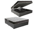 Ver imagem 1 de Cama Box Baú Queen Colchão Mola Ensacada Belos Sonhos + Box Sintético 71x158x198 Cinza