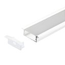 Ver imagem 1 de Perfil Embutir Alumínio Branco 30.5x9.3mm 1 Metro + 2 Metros Fita 120 Leds/metro 4000k + Fonte 2a