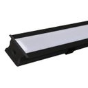 Ver imagem 1 de Perfil Embutir Alumínio Preto 23.8x11.9mm 1 Metro + Fita 120 Leds/metro 3000k + Fonte 2a