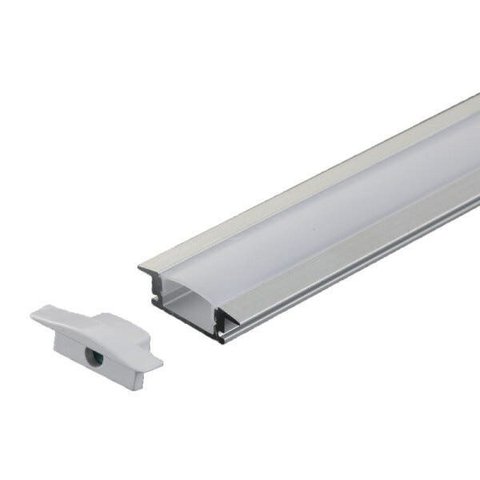 Perfil Embutir Alumínio 24.5x7mm 1 Metro + Fita 120 Led/metro 6000k + Fonte 2a