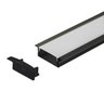 Perfil Embutir Alumínio Preto 30.5x9.3mm 1 Metro + 2 Metros Fita 120 Leds/metro 3000k + Fonte 2a - 1