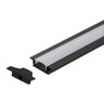 Perfil Embutir Alumínio Preto 24.5x7Mm 1 Metro + Fita 120 LED/Metro 3000K + Fonte 2A - 1