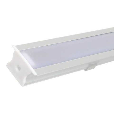 Perfil Embutir Alumínio Branco 23.8x11.9mm 1 Metros + Fita 120 Leds/metro 4000k + Fonte 2a