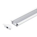 Ver imagem 1 de Perfil Embutir Alumínio Branco 24.5x7mm 1 Metro + Fita 120 Led/metro 4000k + Fonte 2a