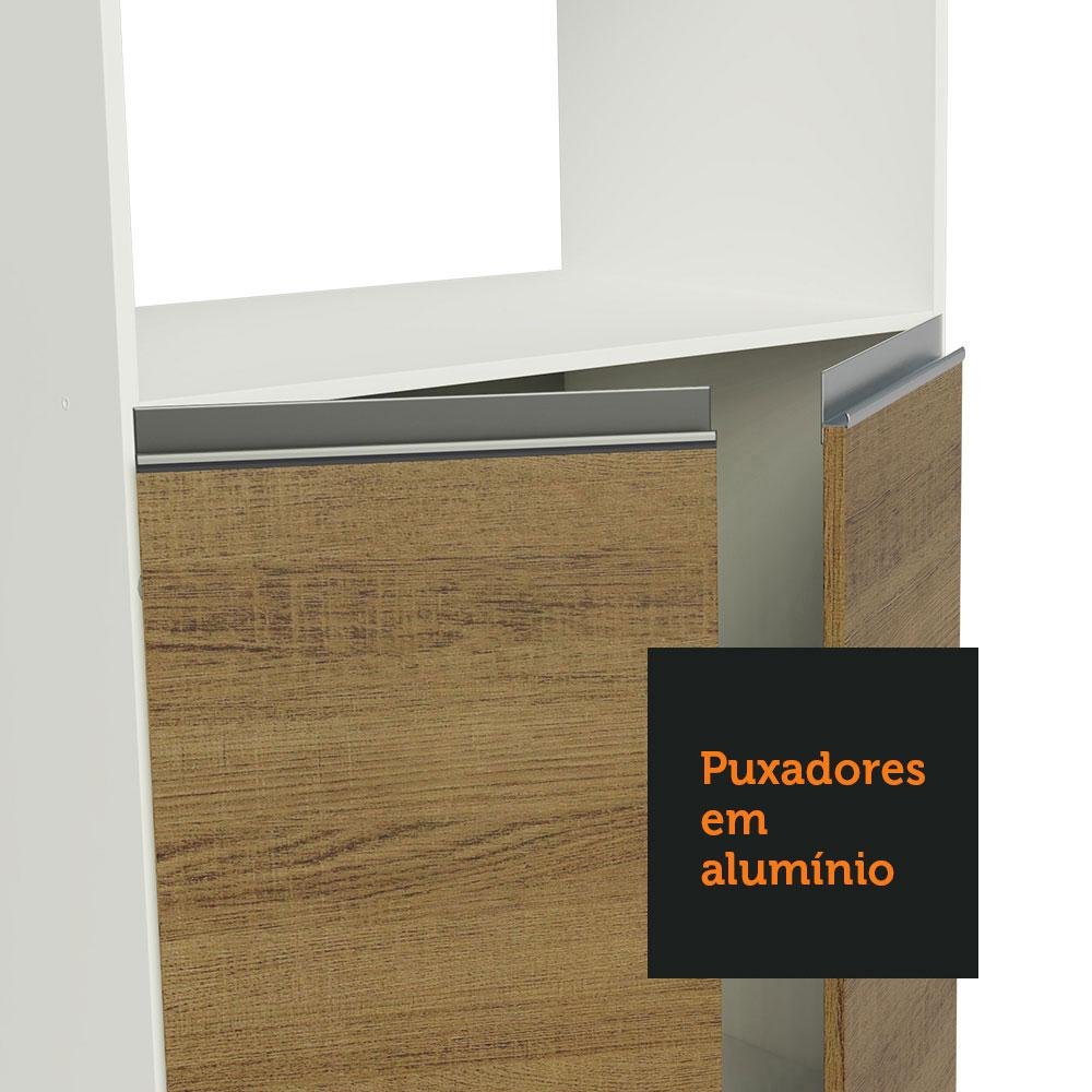 Armário de Cozinha Compacta 100% MDF 190 cm Branco/Rustic/Crema Smart Madesa 01 - 9