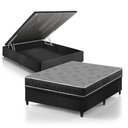 Ver imagem 1 de Cama Box Baú Viúva Preto + Colchão Espuma D20 Dupla Face Zidi Querubin 128x188x54cm