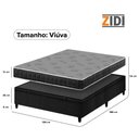 Ver imagem 5 de Cama Box Baú Viúva Preto + Colchão Espuma D20 Dupla Face Zidi Querubin 128x188x54cm