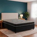 Ver imagem 2 de Cama Box Baú Viúva Preto + Colchão Espuma D20 Dupla Face Zidi Querubin 128x188x54cm
