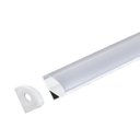 Ver imagem 1 de Perfil Sobrepor Canto Alumínio Branco 15.7x15.7mm Difusor Oval 1 Metro + Fita 120 Leds/metro 4000k +