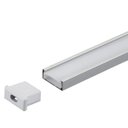 Ver imagem 1 de Perfil Sobrepor Alumínio 15.4x5.7mm 1 Metro + Fita 120 Leds/metro 4000k + Fonte 2a