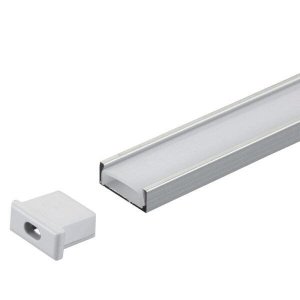 Perfil Sobrepor Alumínio 15.4x5.7mm 1 Metro + Fita 120 Leds/metro 6000k + Fonte 2a