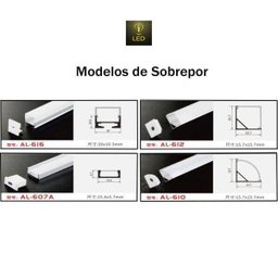Perfil Sobrepor Alumínio 15.4x5.7mm 1 Metro + Fita 120 Leds/metro 6000k + Fonte 2a - 2